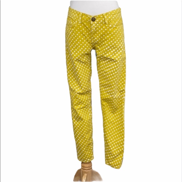 Current/Elliott Denim - Current/Elliot Lemongrass Polka Dot Stiletto Jeans